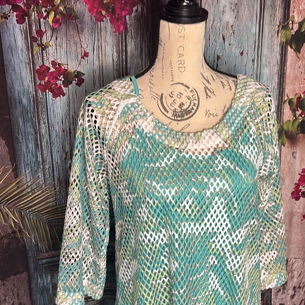 Multiples Mesh Tunic Top With Matching Tank Top, … - image 3